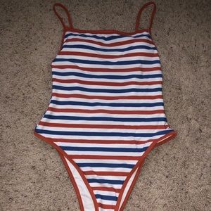one piece striped Aerie swimsuit